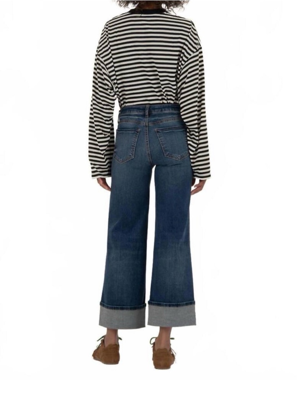 KUT FROM THE KLOTH Meg High Rise Fab Ab Wide Leg Roll Up Jeans - Picture 2 of 8